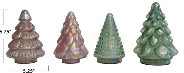 Iridescent Mercury Glass Trees