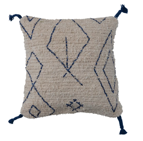 Blue & Cream Moroccan Design Pillow