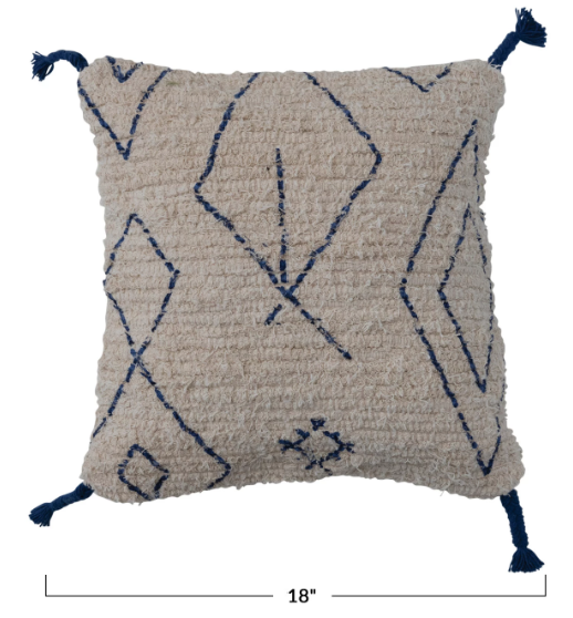 Blue & Cream Moroccan Design Pillow