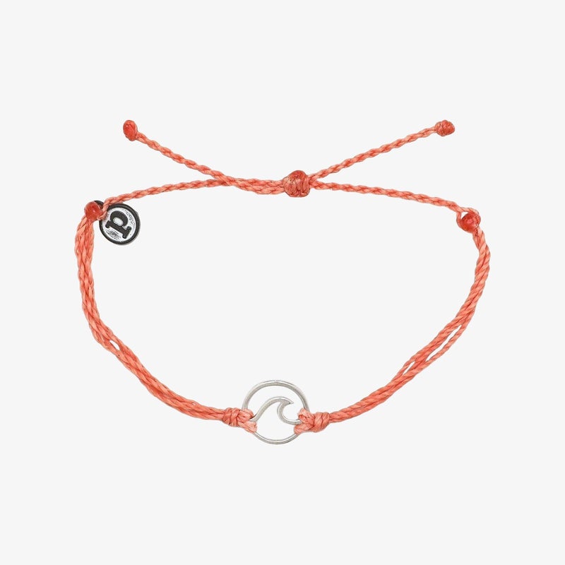 Silver Wave Puravida Bracelet-Salmon