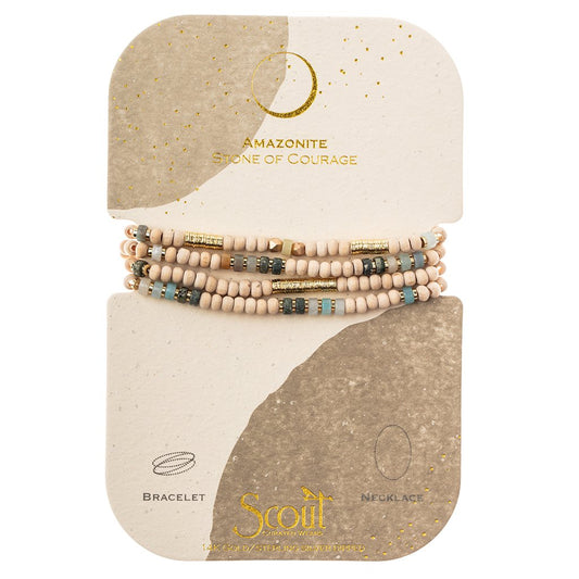 Scout Wrap - Wood, Stone & Metal Wrap - Amazonite & Gold