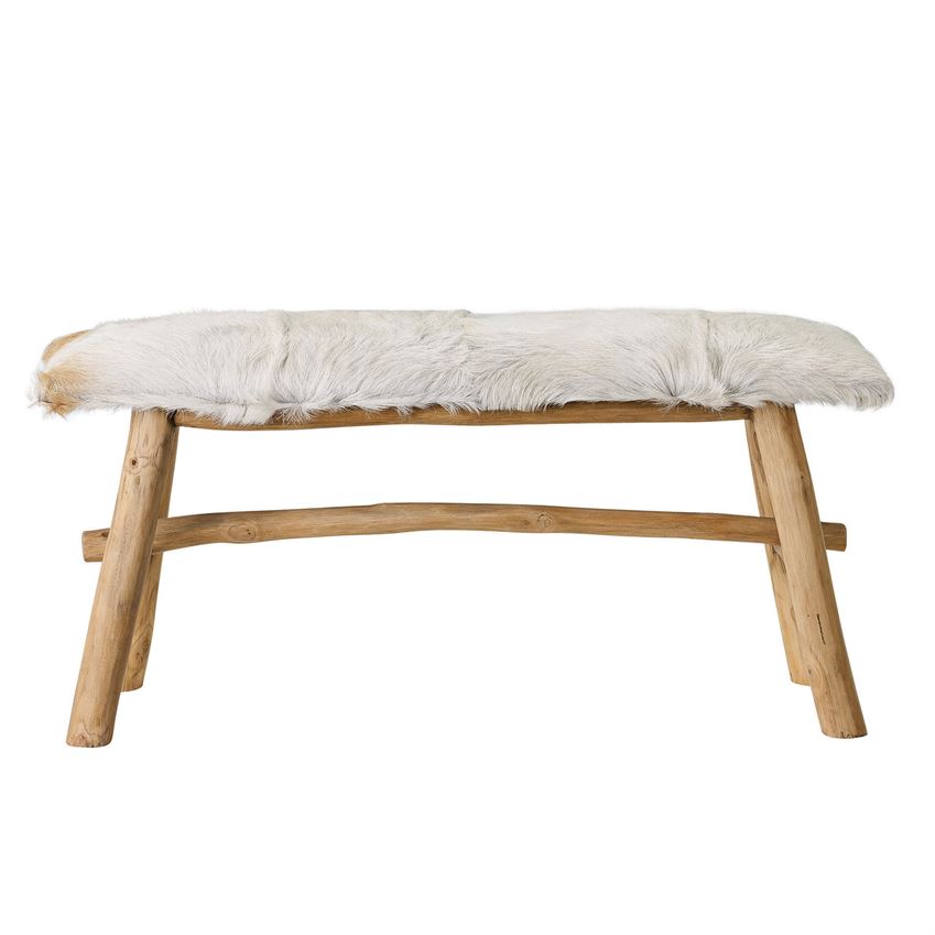 Goat Fur Covered Bench