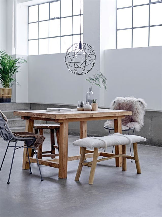 Goat Fur Covered Bench