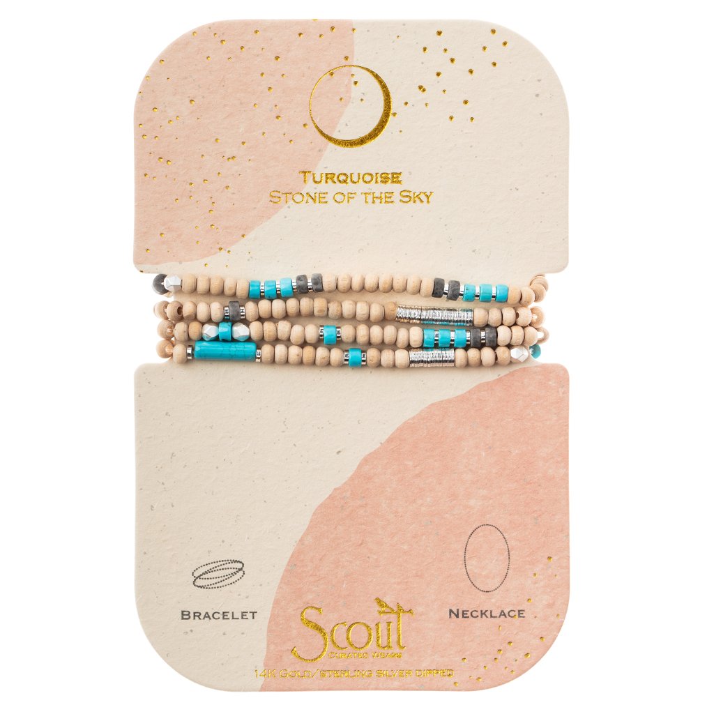 Scout Wrap - Wood, Stone & Metal Wrap - Turquoise/Silver