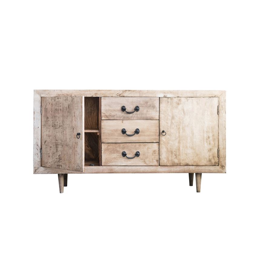Bleached & Distressed Mango Wood Console
