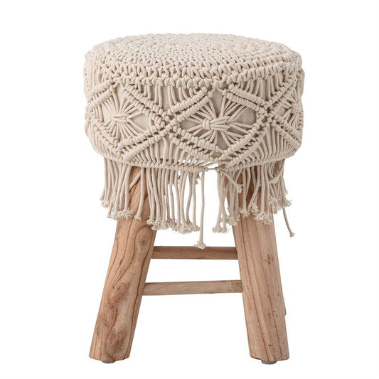 Macrame Wood Stool