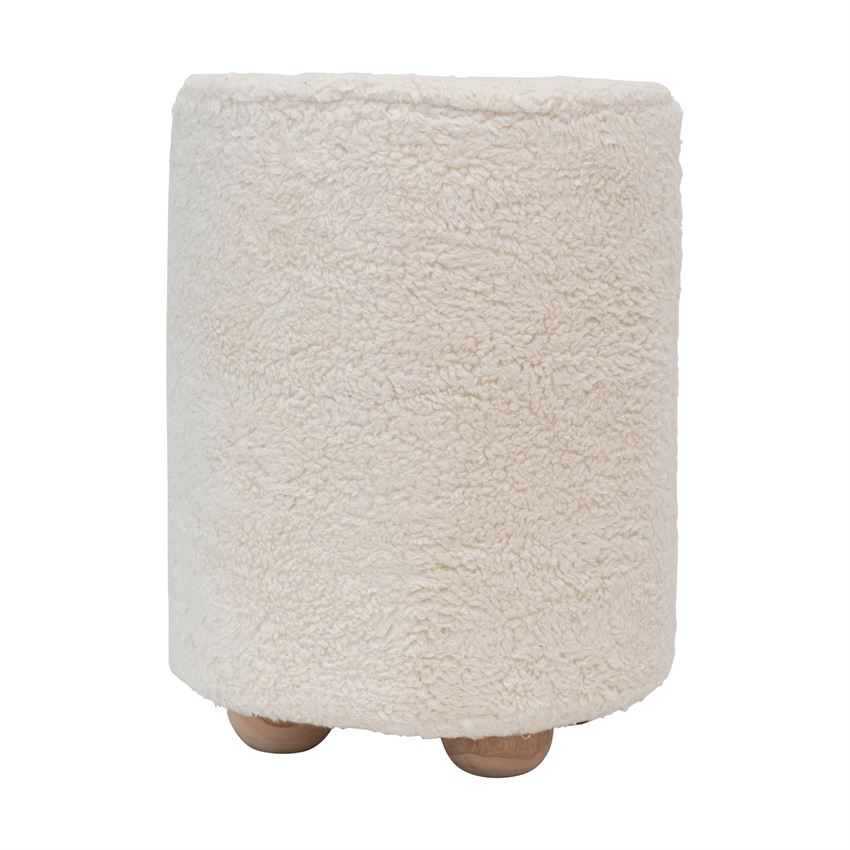 Sherpa Pouf with Feet