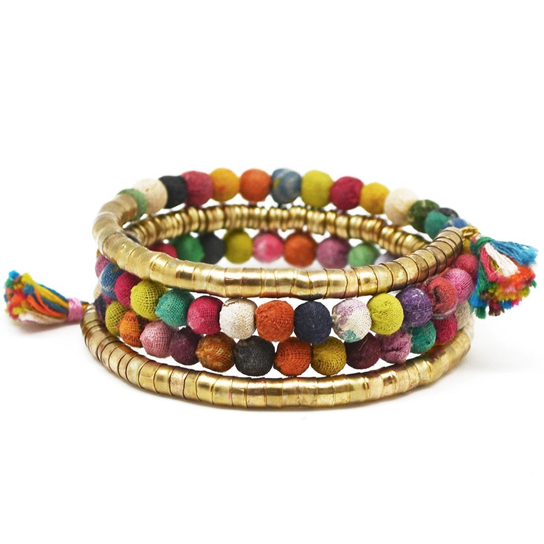 Aasha Coil with Tassel Ends Bracelet