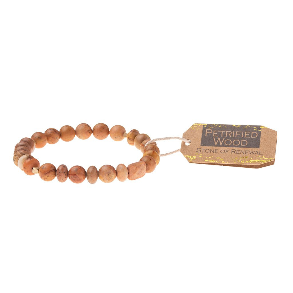 Stone Stacking Bracelet-Petrified Wood
