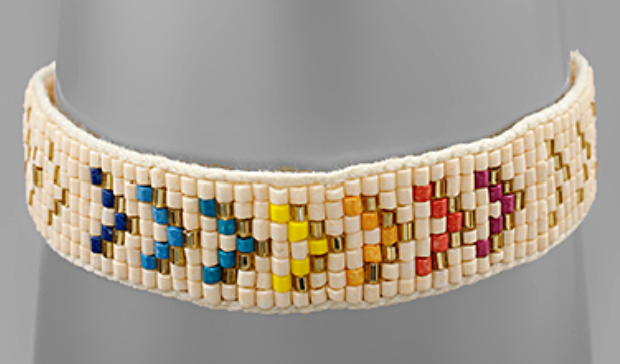 Rainbow V Pattern Bead Bracelet
