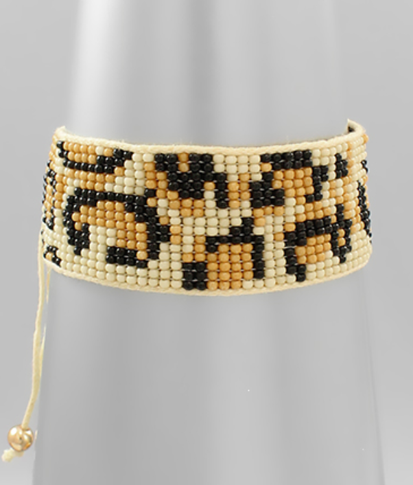 Leopard Pattern Bead Bracelet