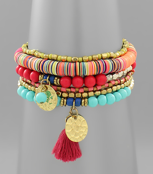Boho Tassel Bead Bracelet