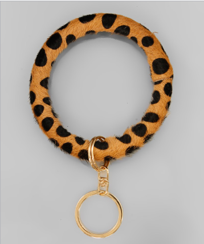 Cow Leather Key Ring Bangle