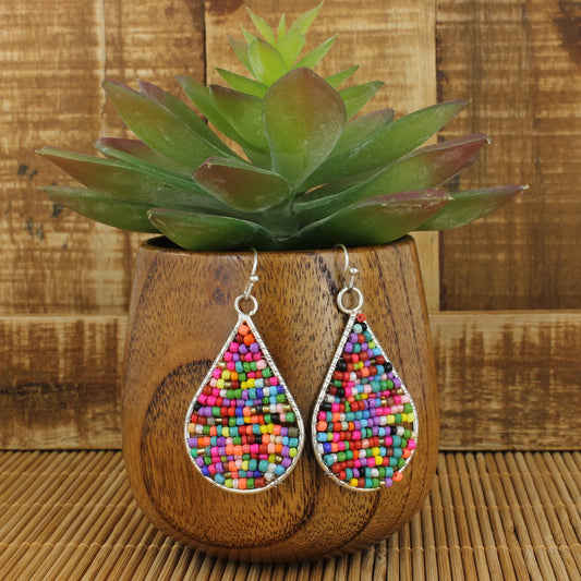 Multi Bead Teardrop Earrings