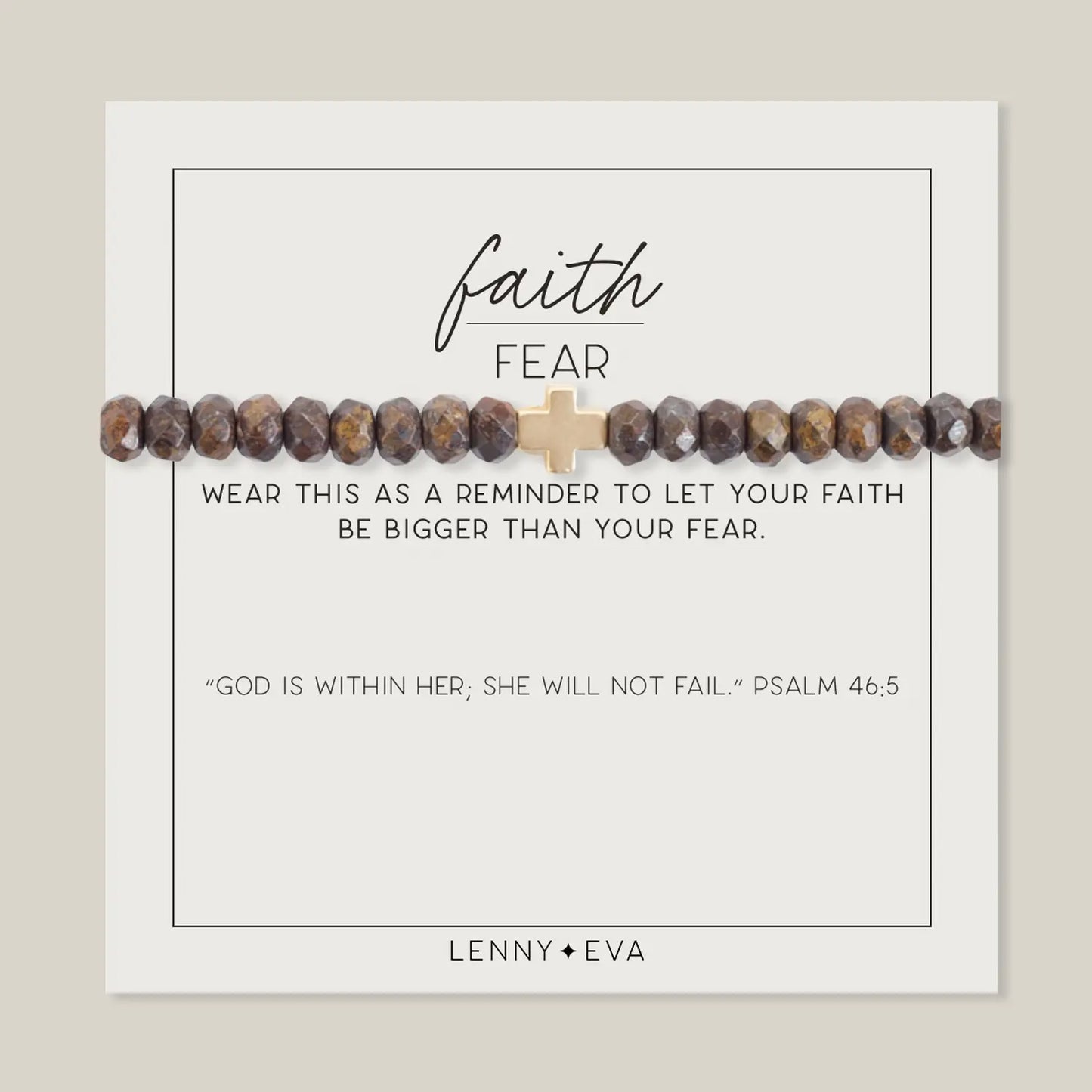 Faith Over Fear Bracelet-Rondelle Bronzite