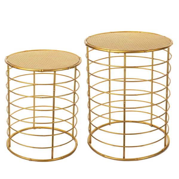 Gold Faux Bamboo Table Set