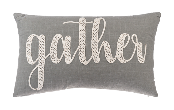 Gather Embroidered Lumbar Pillow