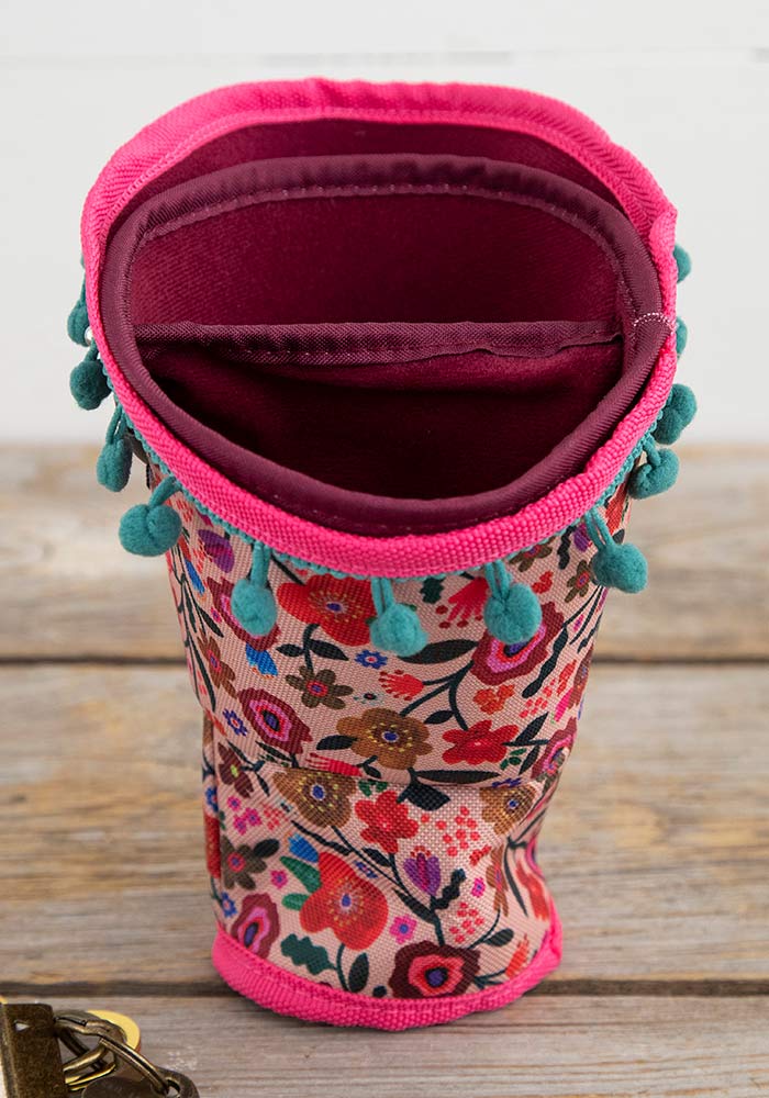Blush Floral Car Cup Holder Organizer