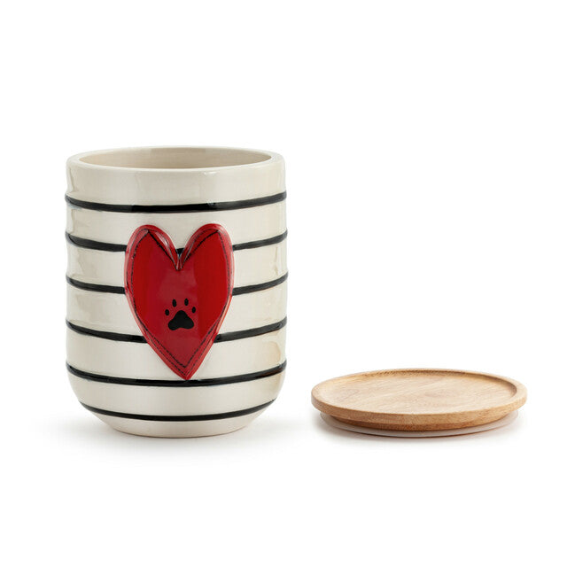 Paw Print Heart Canister, Large