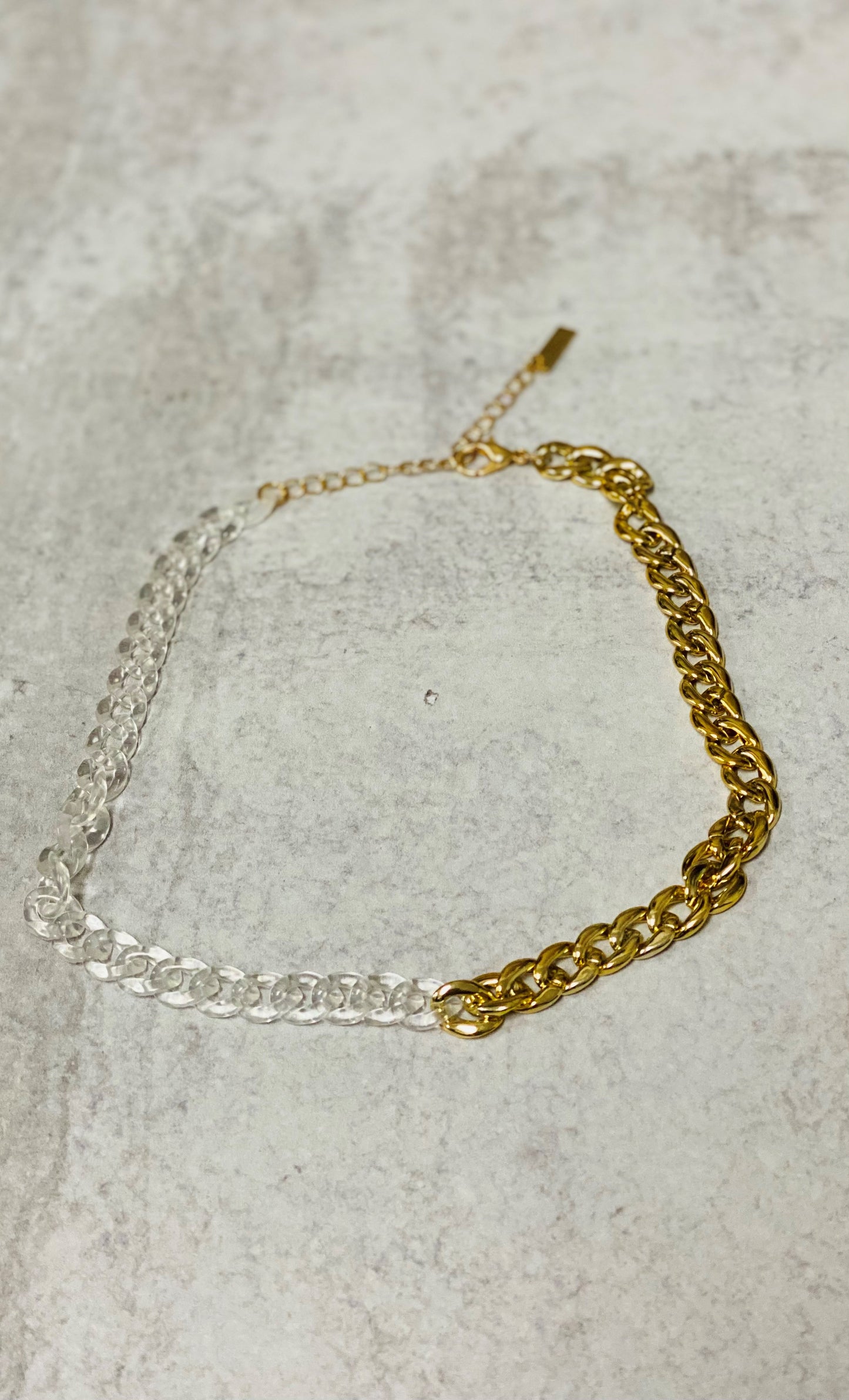 Clear & Gold Acrylic Link Chain Choker