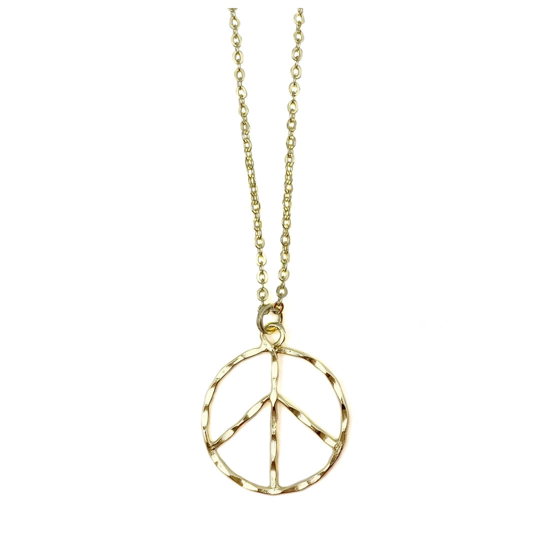 Gold Plated Peace Sign Necklace
