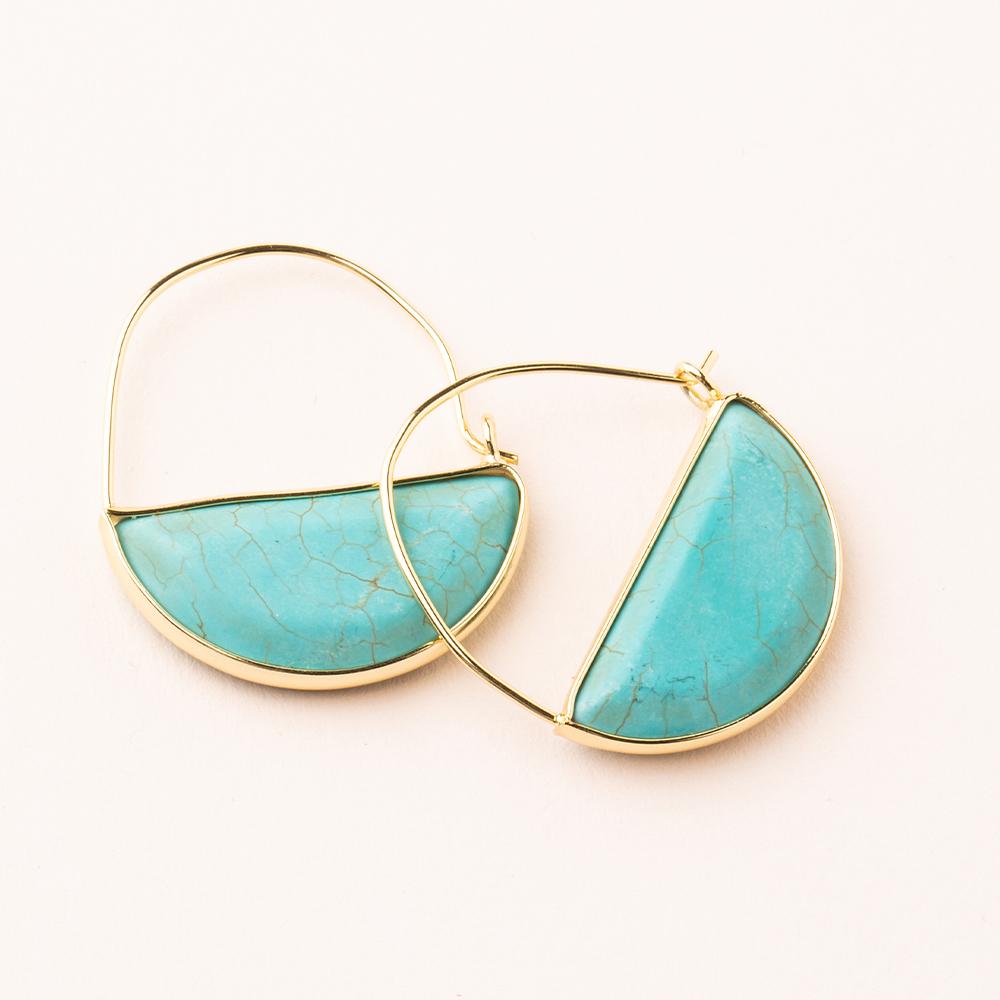 Stone Prism Hoop - Turquoise/Gold