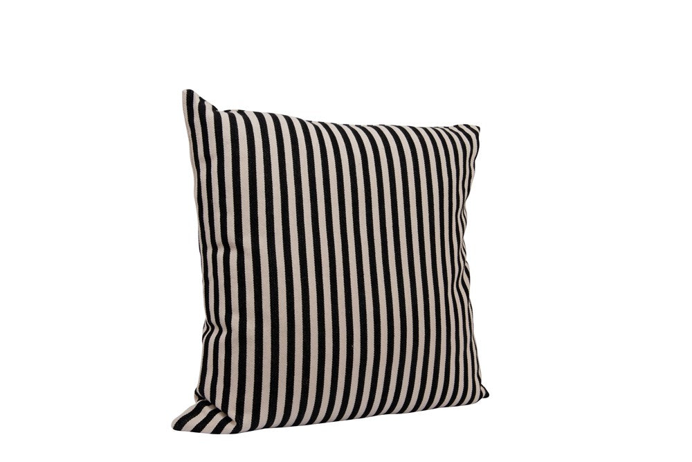 Black & Cream Striped Square Pillow