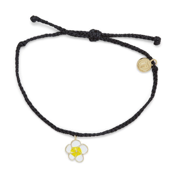 Painted Plumeria Gold Bracelet
