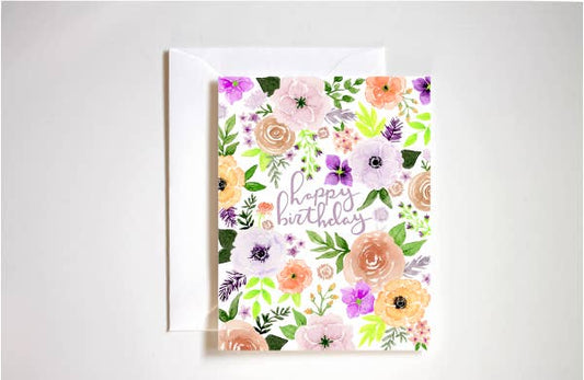 Happy Birthday Vintage Floral Card