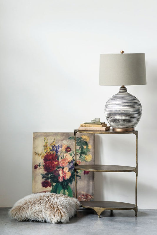 Oval Metal Tiered Shelf