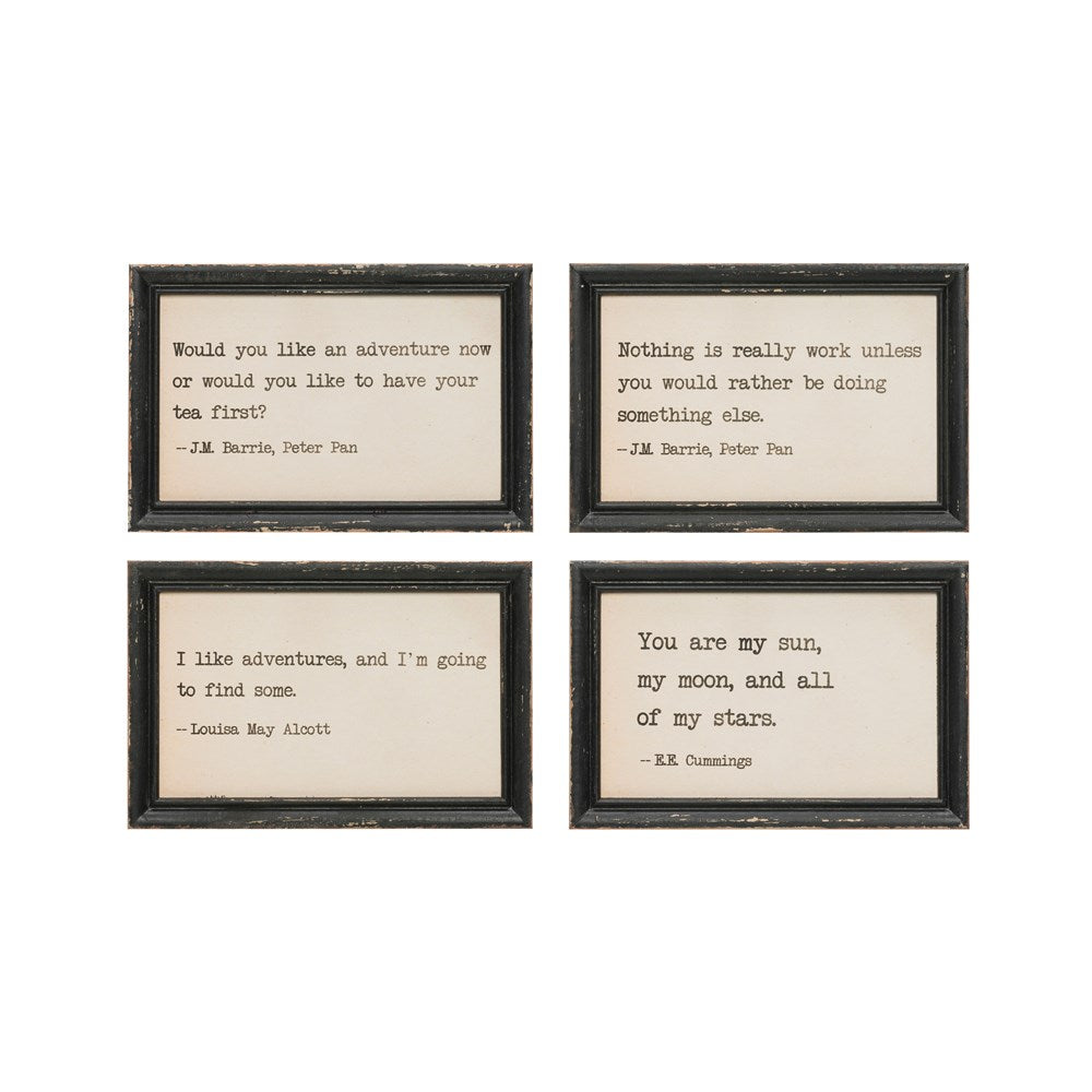Wood Framed Quotes Wall Decor, 12 Sayings