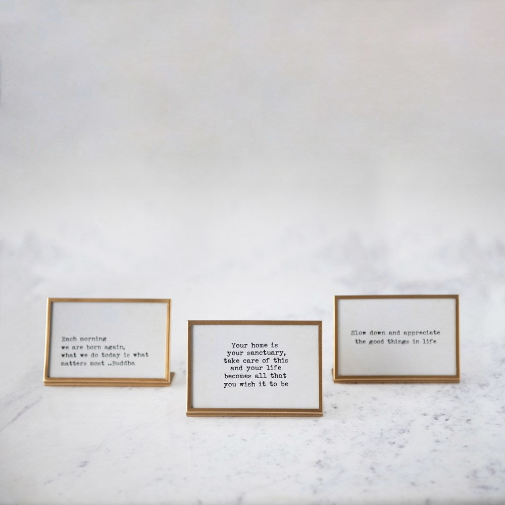 Gold & Glass Frames with Sayings