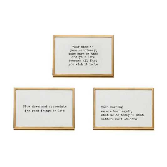 Gold & Glass Frames with Sayings