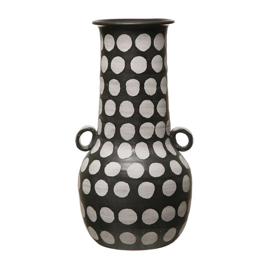 Black & White Polka Dot Vase