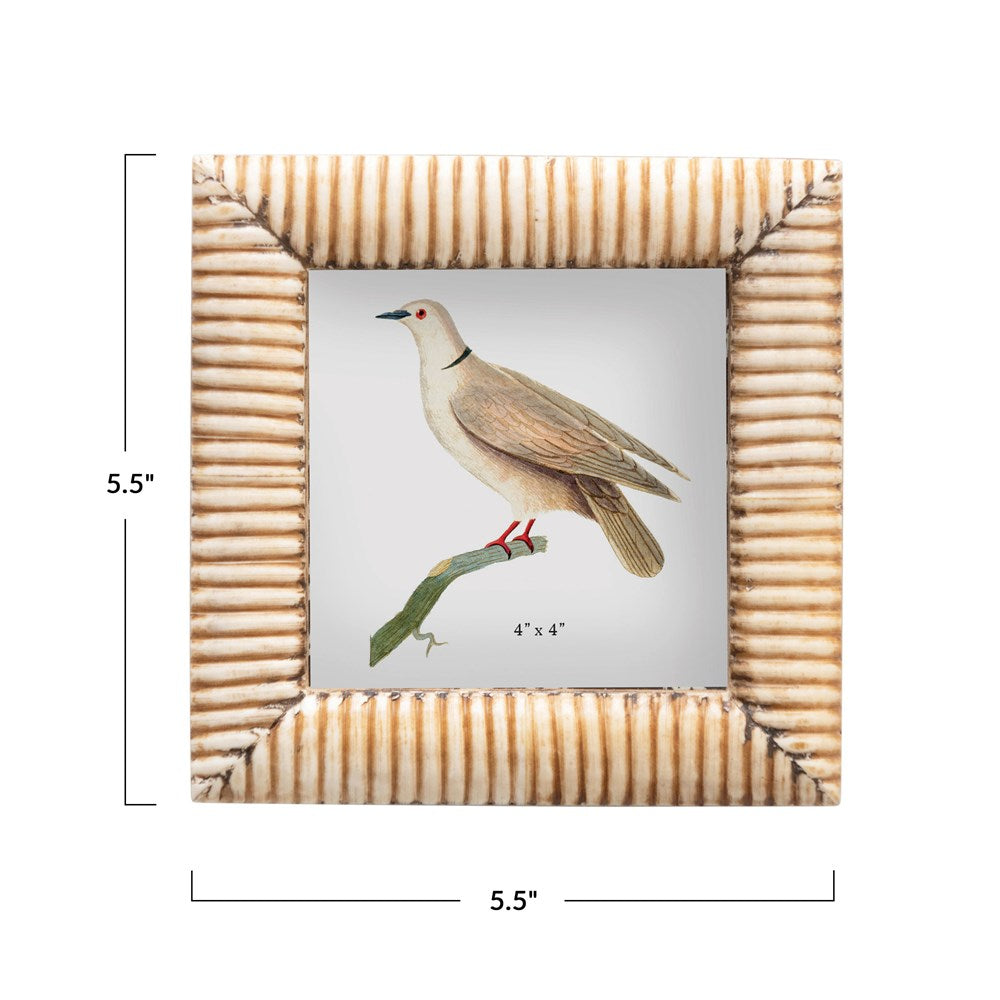 Hand-Carved Ribbed Frame
