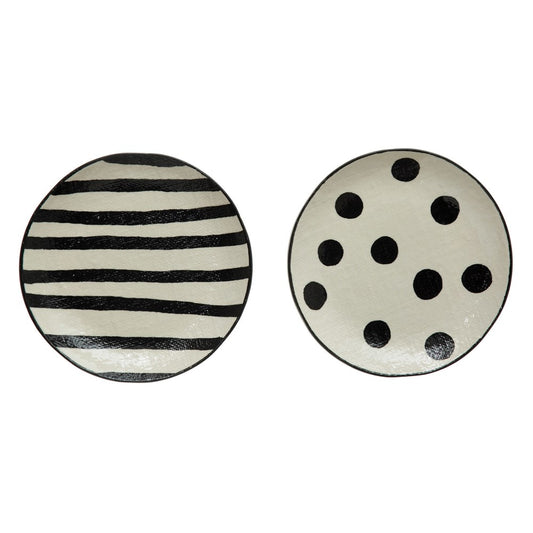 Black & White Linen Texture Plates