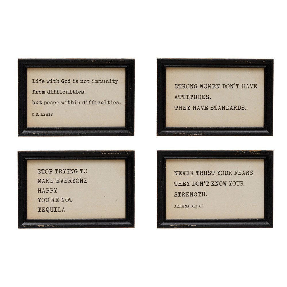 Inspirational Wood Framed Wall Signs