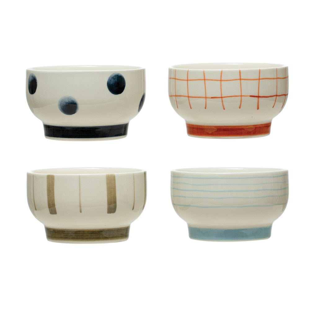 Hand-Painted Stoneware Mini Bowls