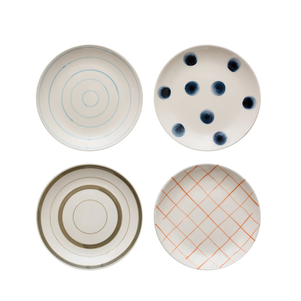Hand-Painted Stoneware Mini Plates