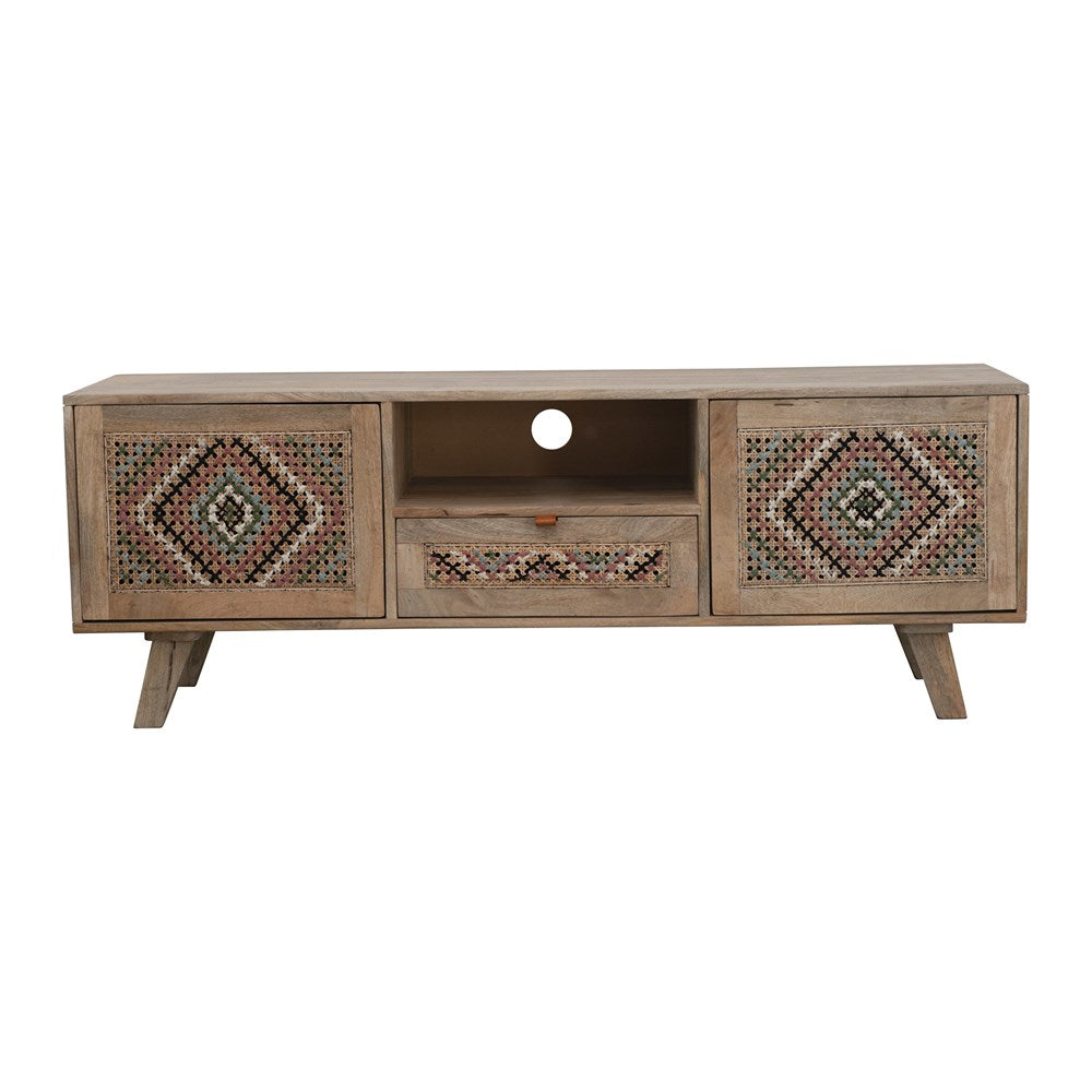 Mango Wood & Cane Console