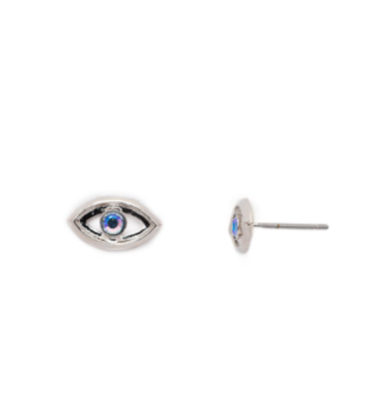 Evil Eye Stud Earrings-Windsor Blue