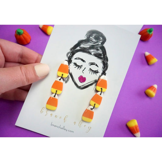 Candy Corn Dangle Earrings