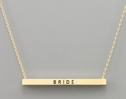 "Bride" Brass Necklace