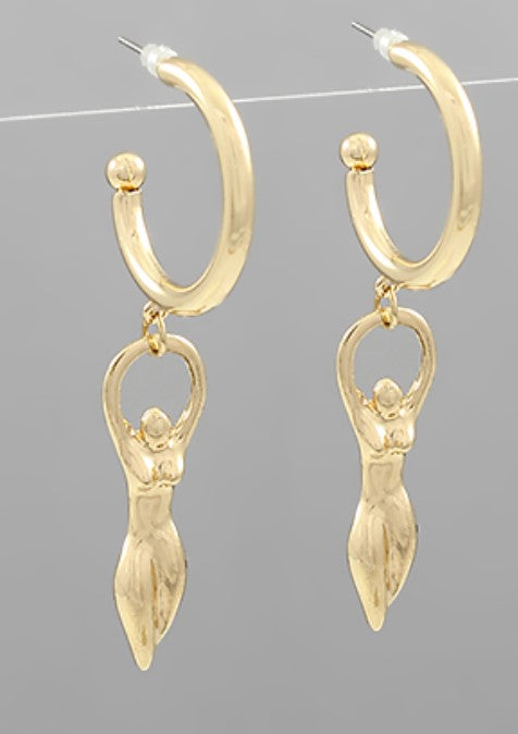 Body Shape Dangle Hoops