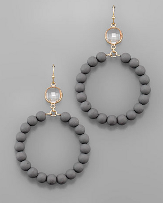 Clay Ball Circle Earrings