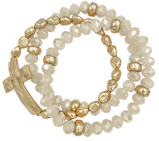 Multi Beads Cross Bracelet