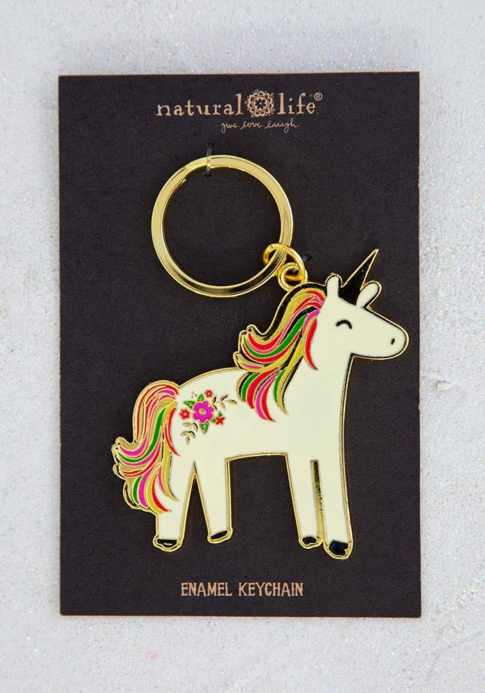 Unicorn Enamel Keychain