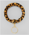 Leopard Leather Key Ring Bangle