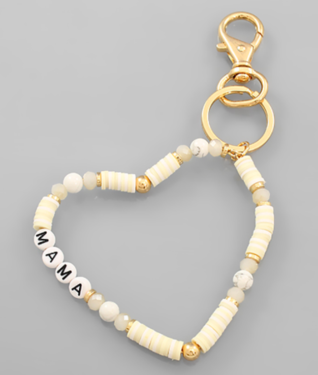 MAMA Bead Heart Key Chain