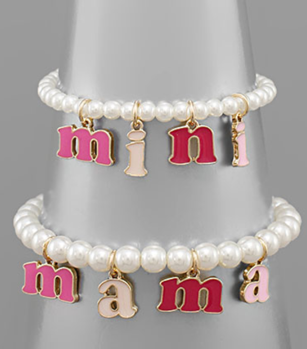 Mini & Mama Pearl Bracelet Set